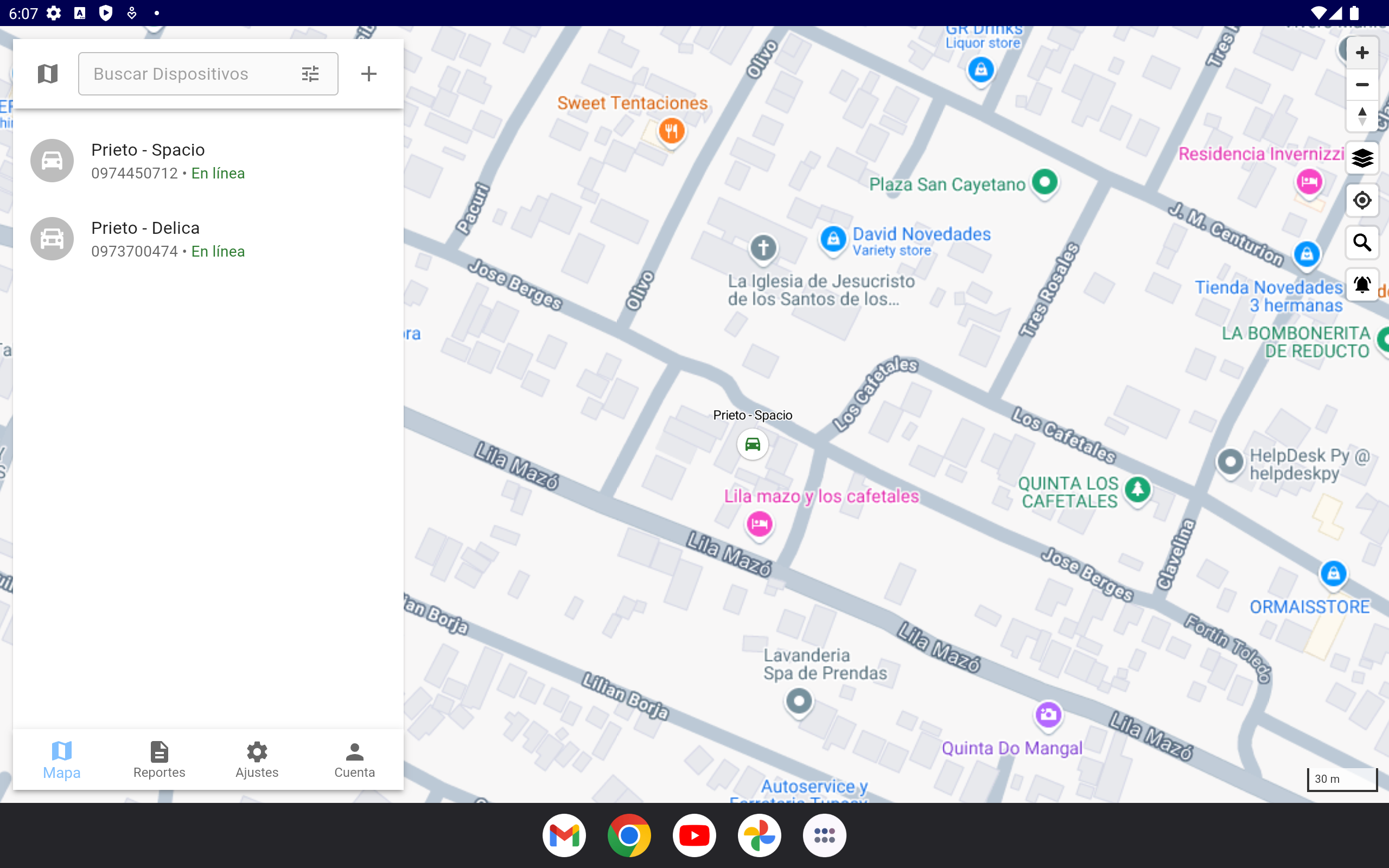 Dashboard de la plataforma